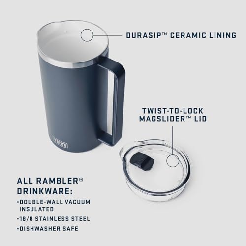 YETI Rambler 1,9 l Kanne und Rambler 0,9 l Becher, Edelstahl, vakuumisoliert mit MagSlider Deckel, Kirschblüte