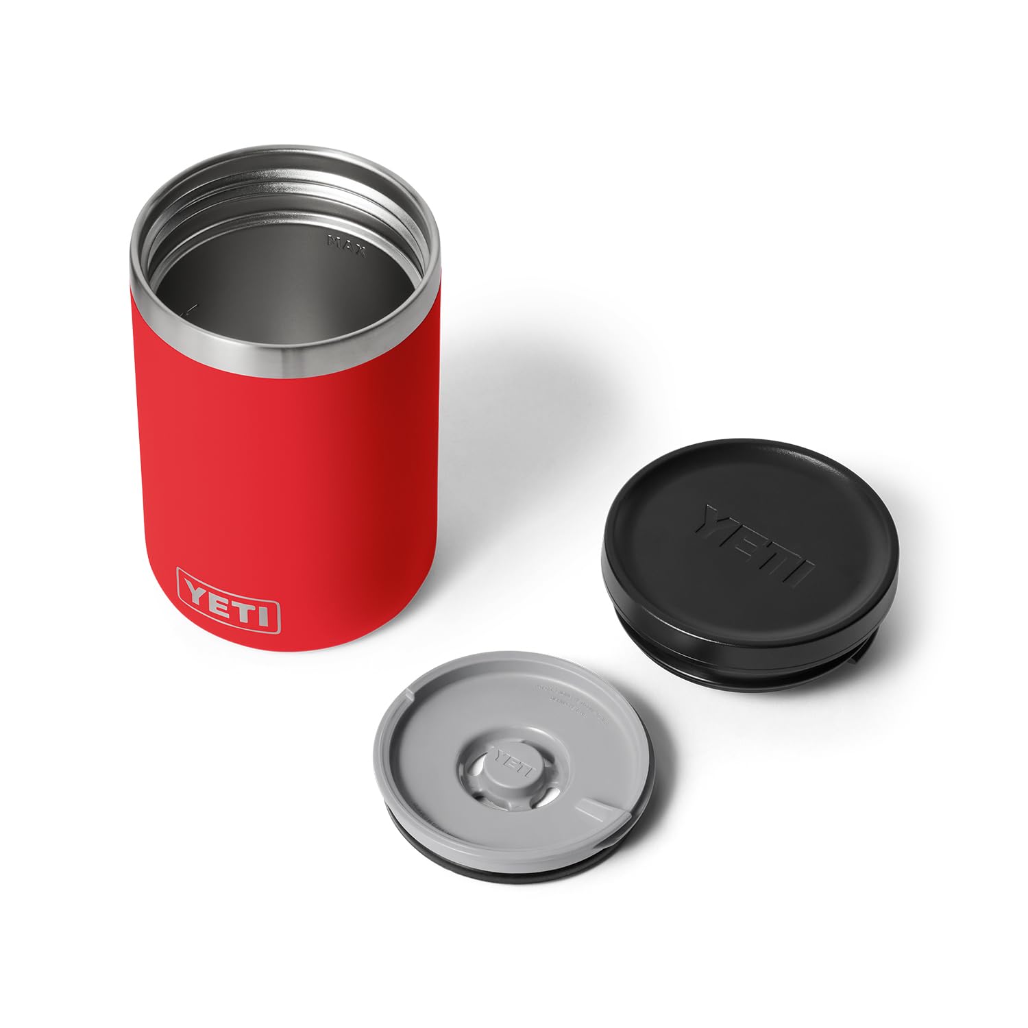 YETI Ranchero Rucksack 27L — Black + Rambler 16 oz Food Jar — Rescue Red