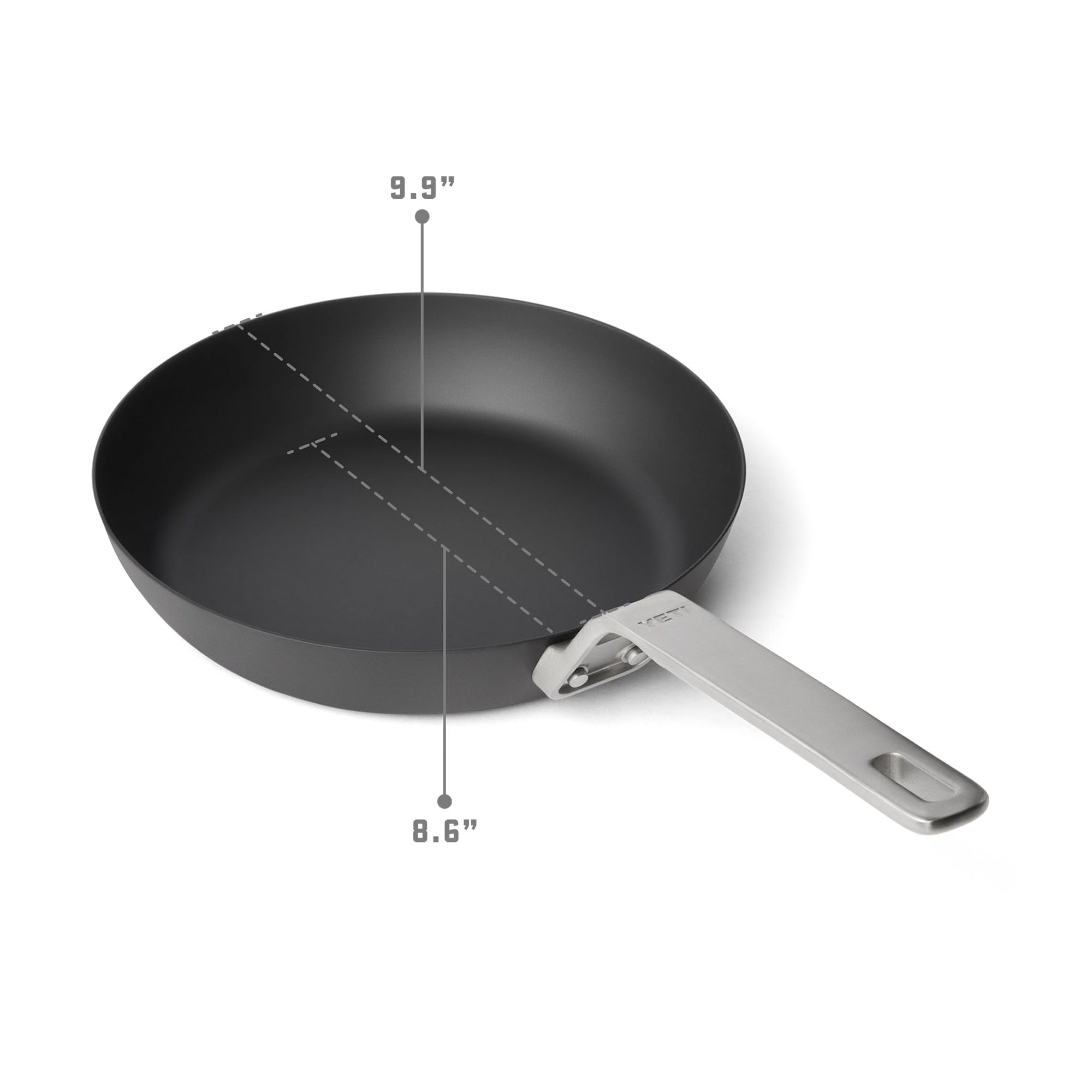 YETI Carbon Steel Pfanne 25 cm – vorgewürzt, antihaftbeschichtet, rostbeständig für Herd, Ofen, Grill oder Lagerfeuer