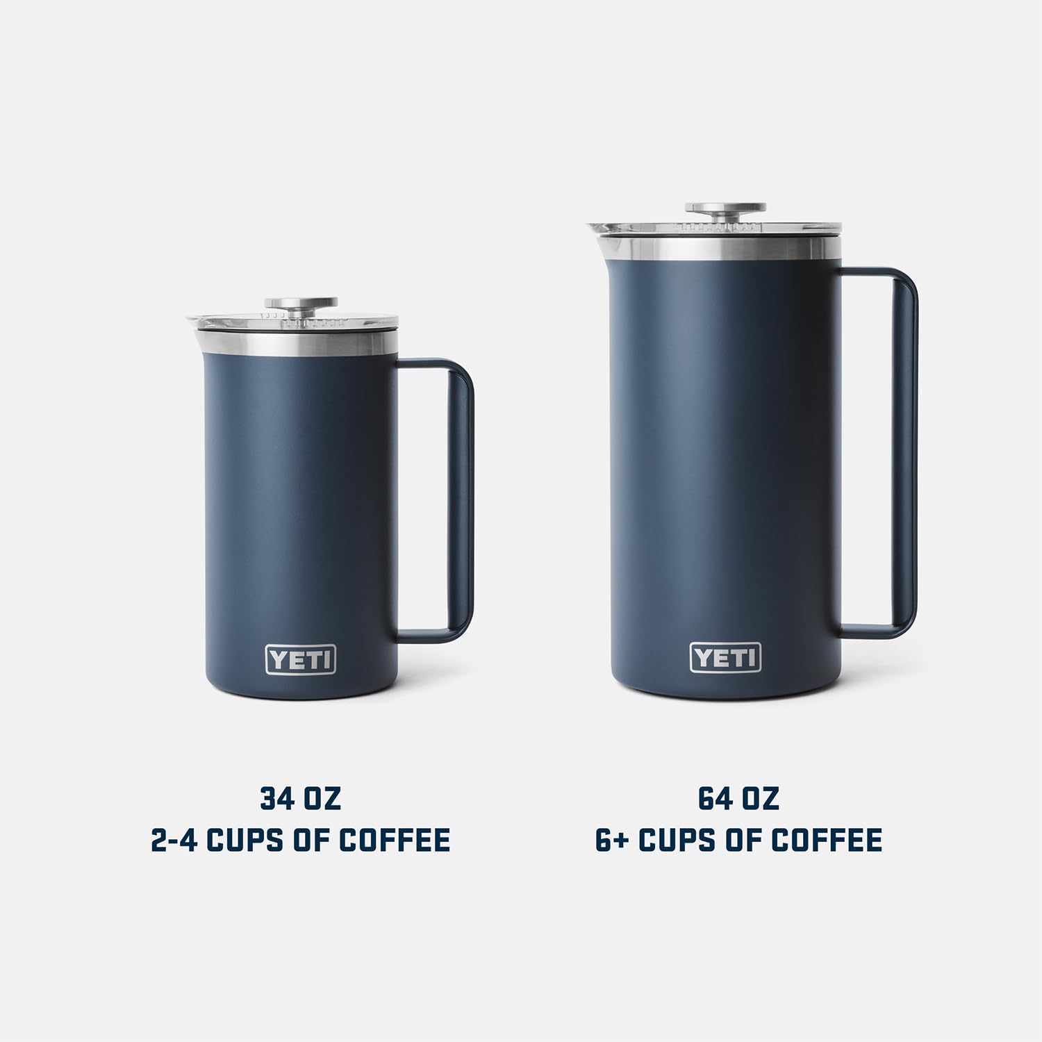 YETI Rambler 34 oz French Press Kaffeemaschine mit GroundsControl Filter, Navy