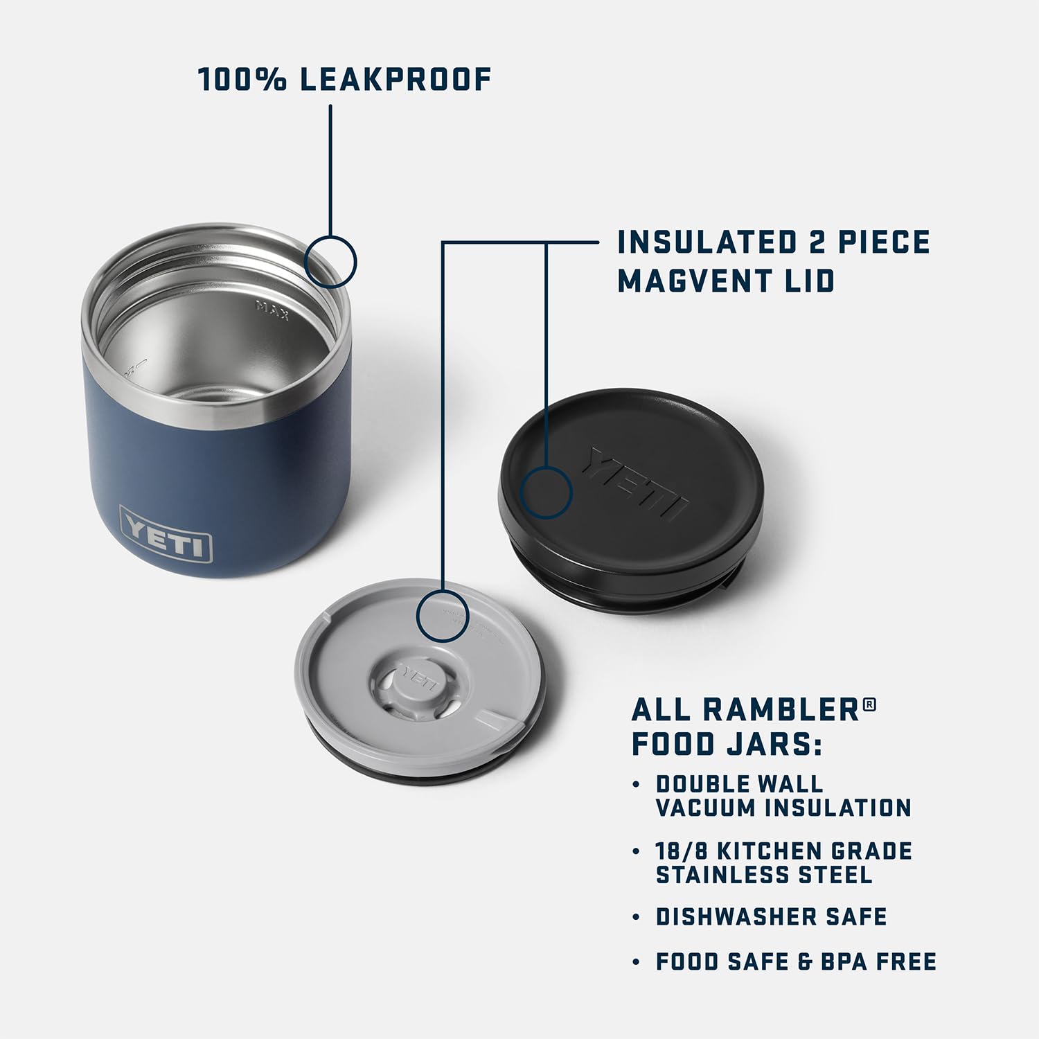 YETI Rambler 8 oz Food Jar & Daytrip 6L Isolierte Kühltasche Bundle, Rescue Red