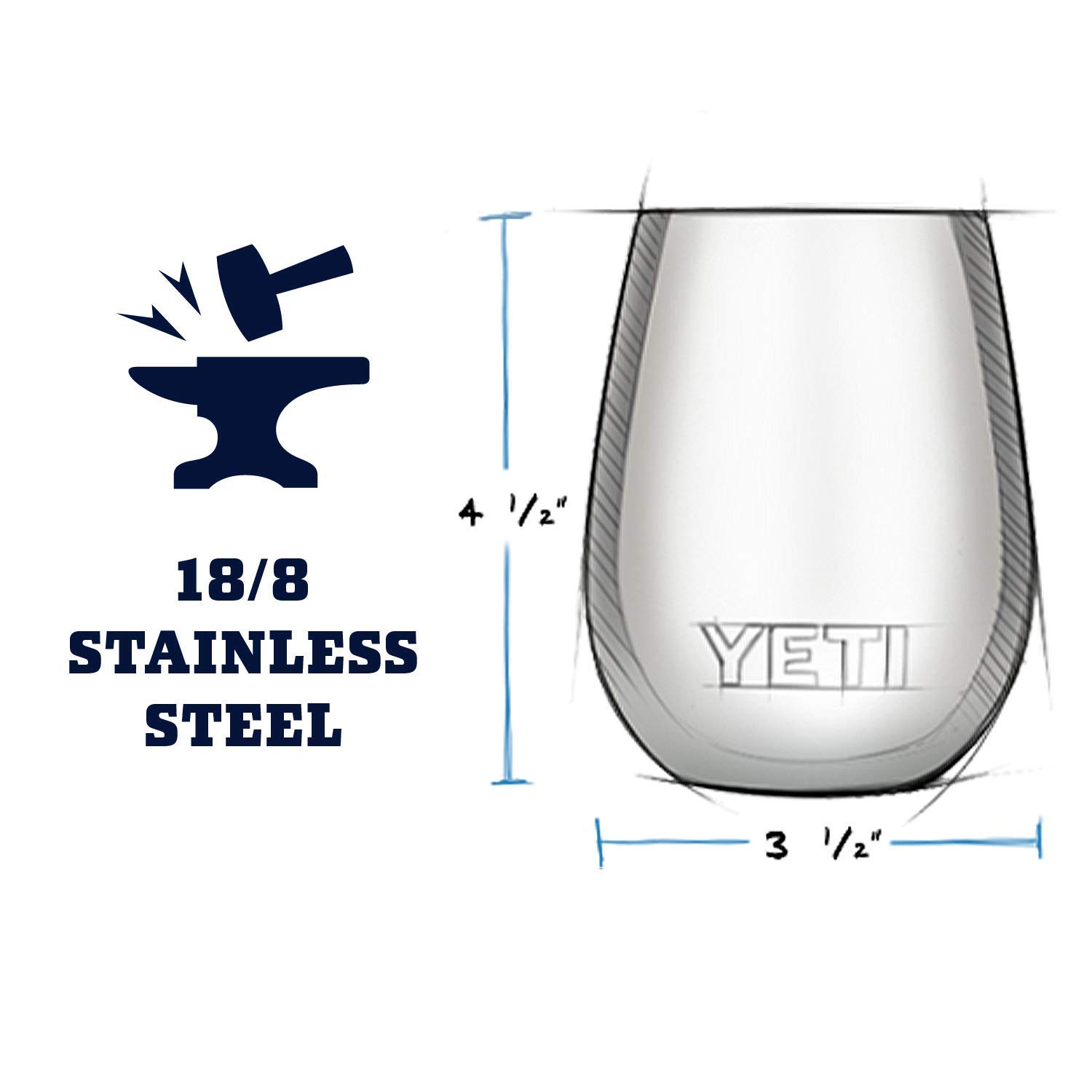 YETI Rambler Weinglas 10 oz – Vakuumisoliert, Edelstahl mit MagSlider Deckel, Seafoam
