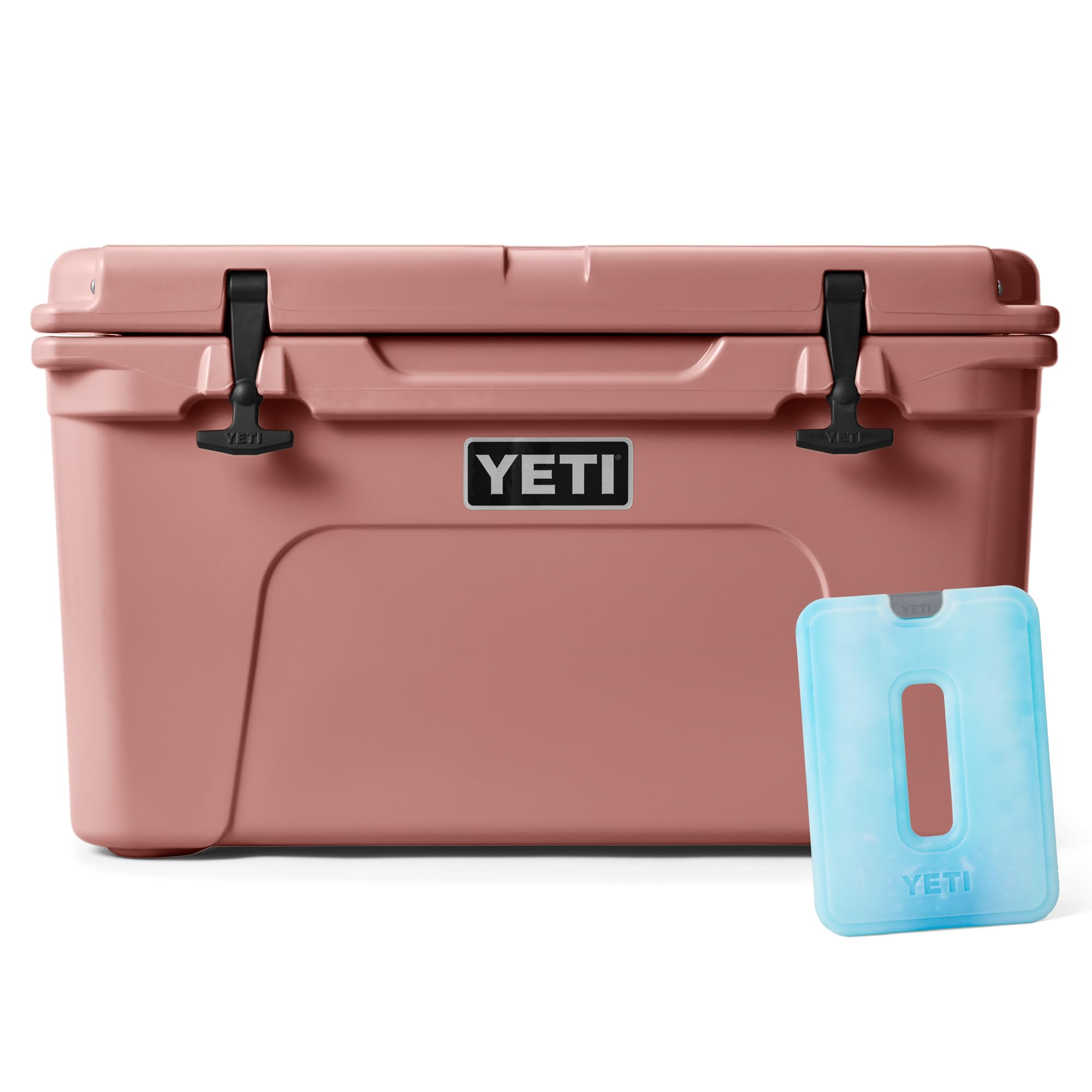 YETI Tundra 45 Hartschalenkühler, Sandstein-Rosa mit ICE Sheet wiederverwendbarem Kühlakku, Groß