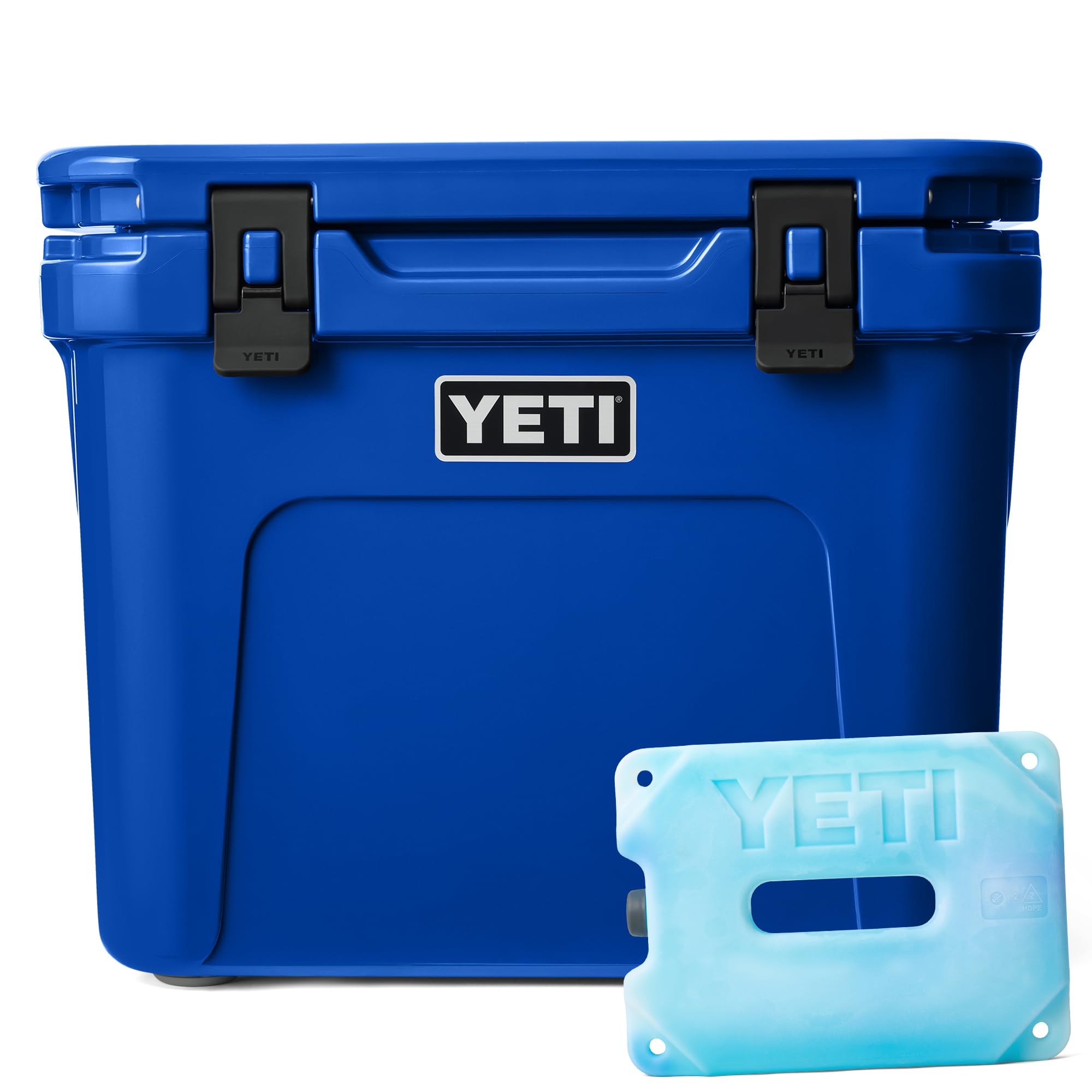 YETI Roadie 32 Rollbare Kühlbox — Royal Blue mit ICE Block Kühlelement, 4 lb (1,8 kg)