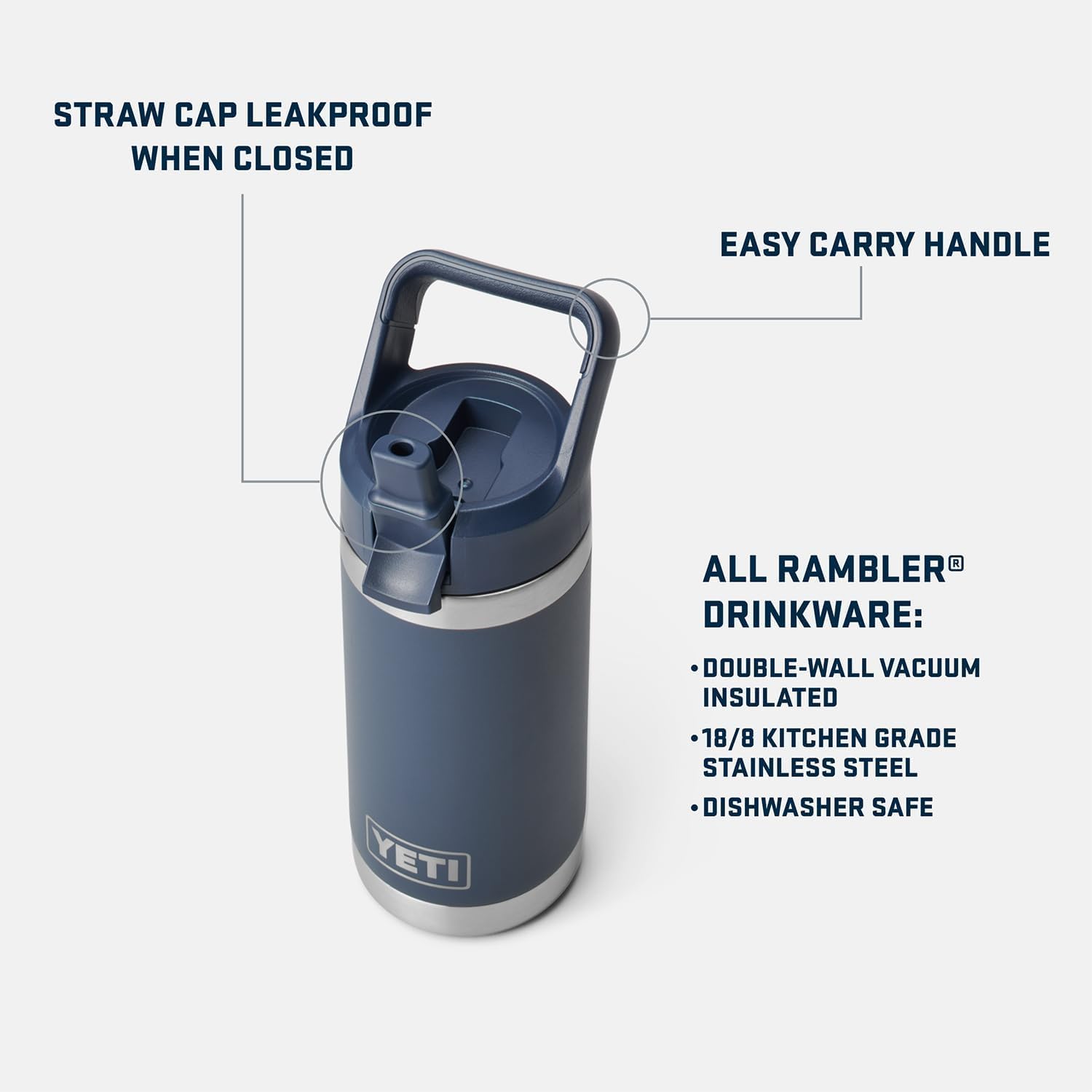 YETI Rambler Jr. 12 oz Kinderflasche mit Strohhalmdeckel