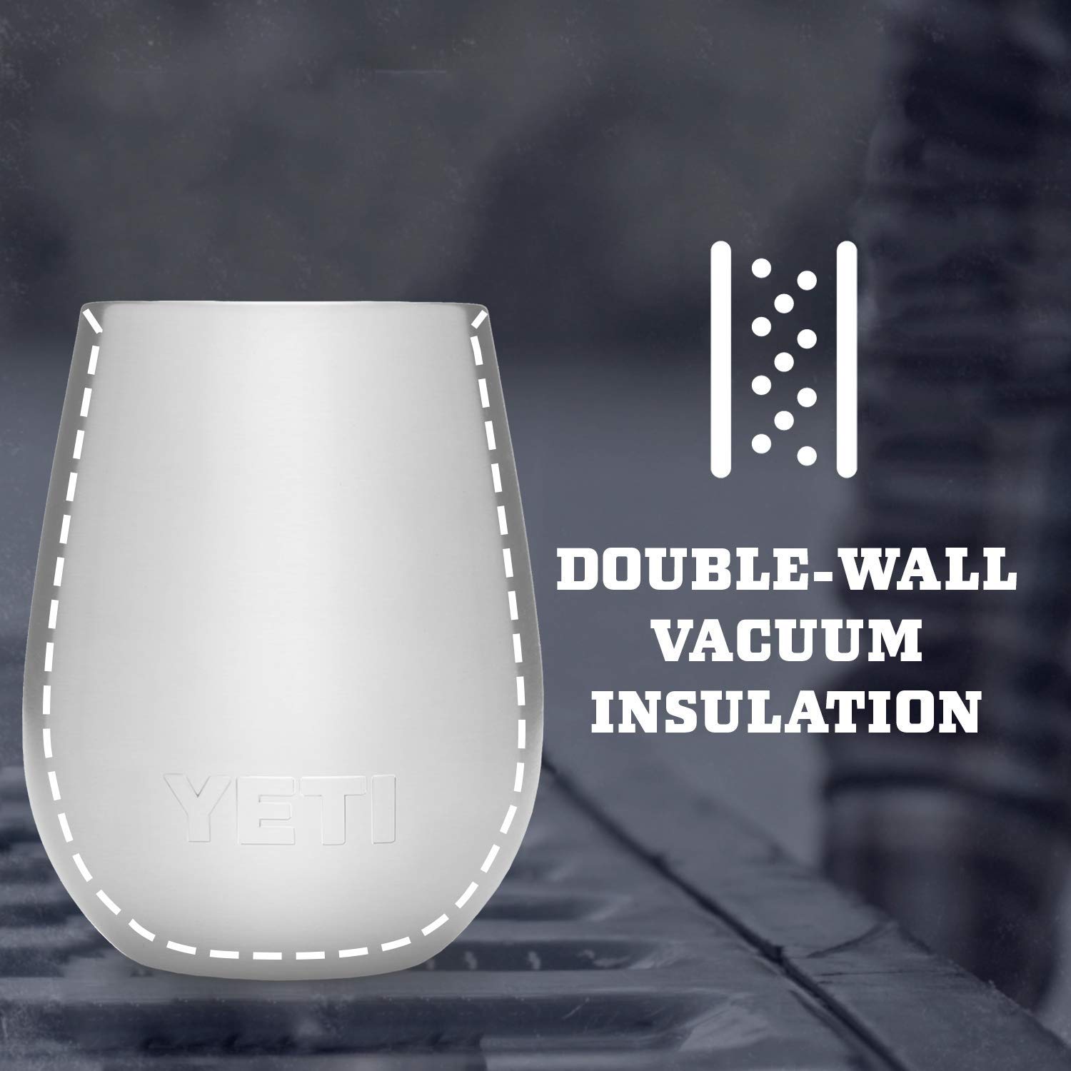 YETI Rambler Weinglas 10 oz – Vakuumisoliert, Edelstahl mit MagSlider Deckel, Seafoam