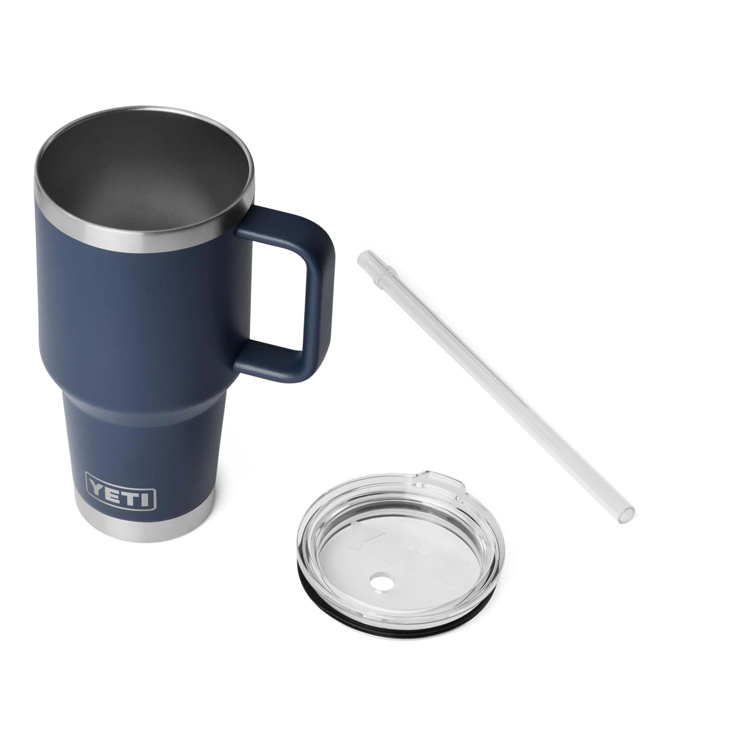 YETI Rambler 35 oz Straw Mug 2.0 – Isolierbecher mit Strohhalm, Marineblau