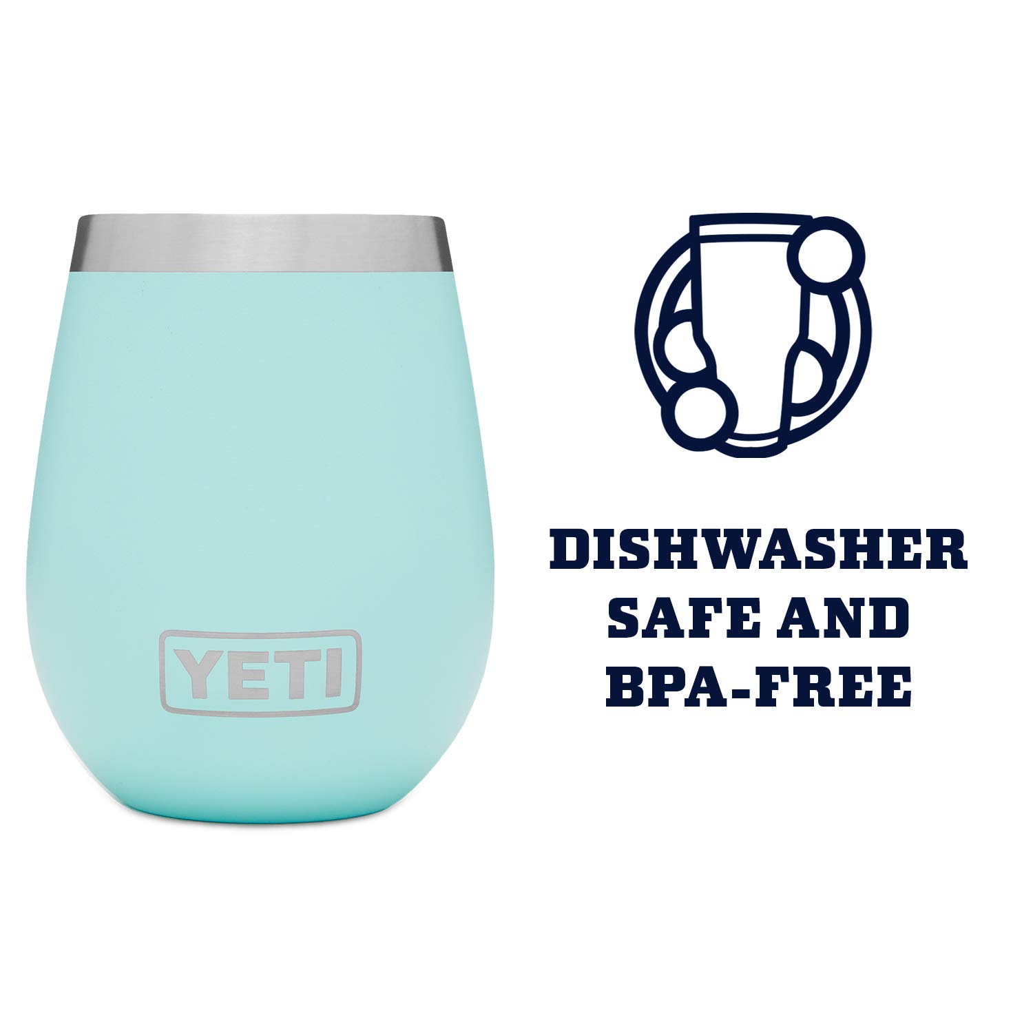 YETI Rambler Weinglas 10 oz – Vakuumisoliert, Edelstahl mit MagSlider Deckel, Seafoam