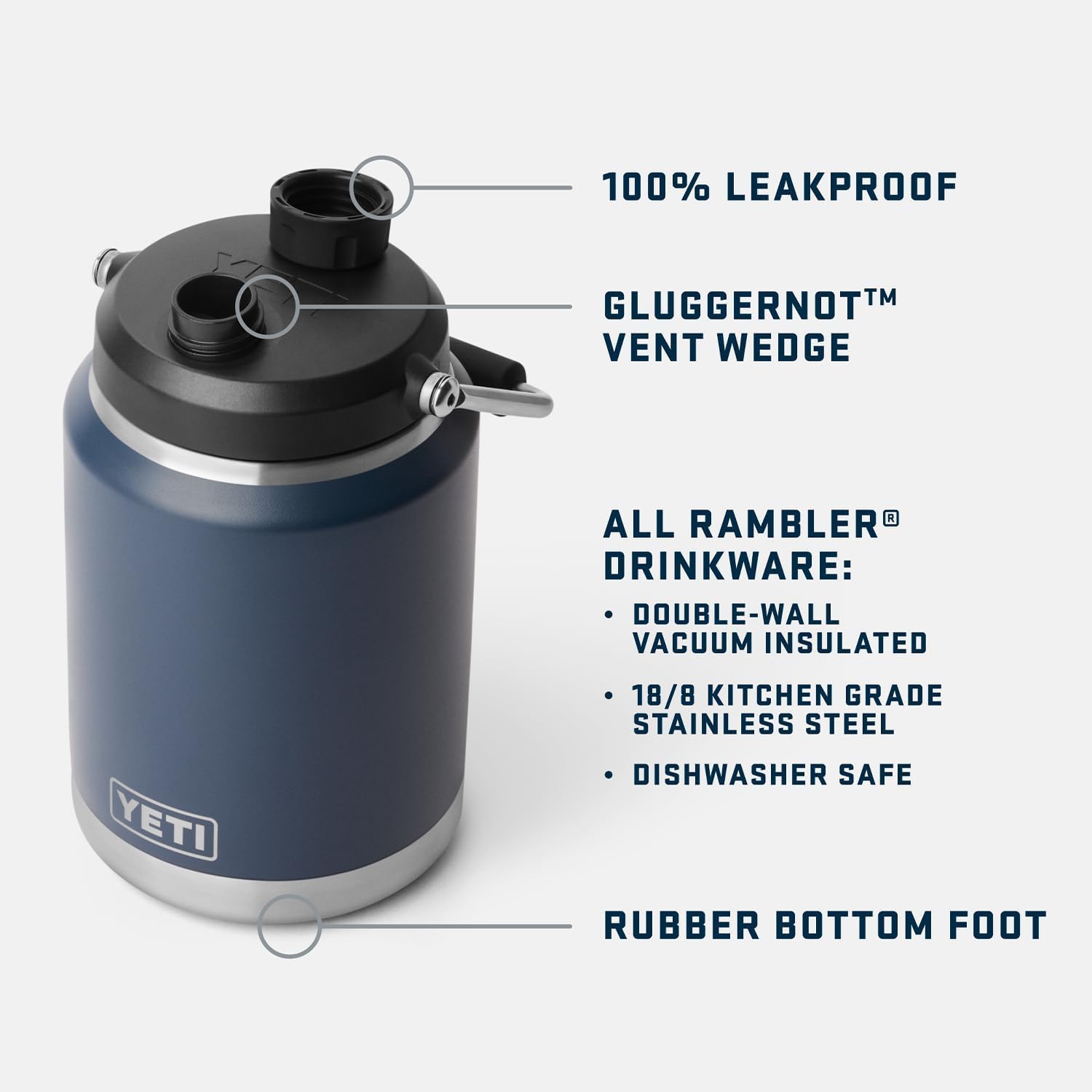YETI Rambler 1,9-Liter-Krug 2.0 – Vakuumisoliert, auslaufsicher, Edelstahl mit MagCap, Royal Blue