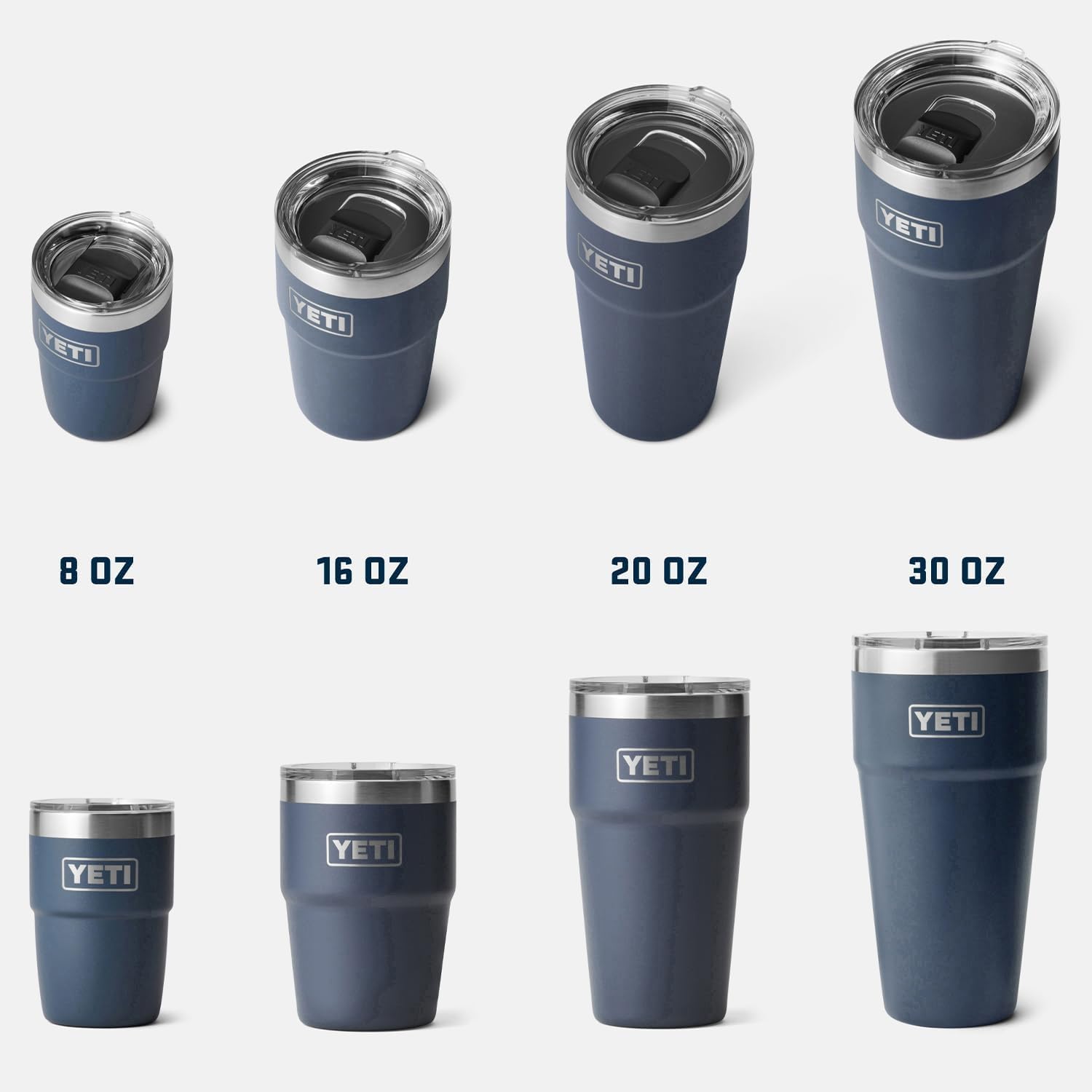 YETI Rambler 16 oz Stapelbecher, Vakuum-isoliert, Edelstahl mit MagSlider Deckel