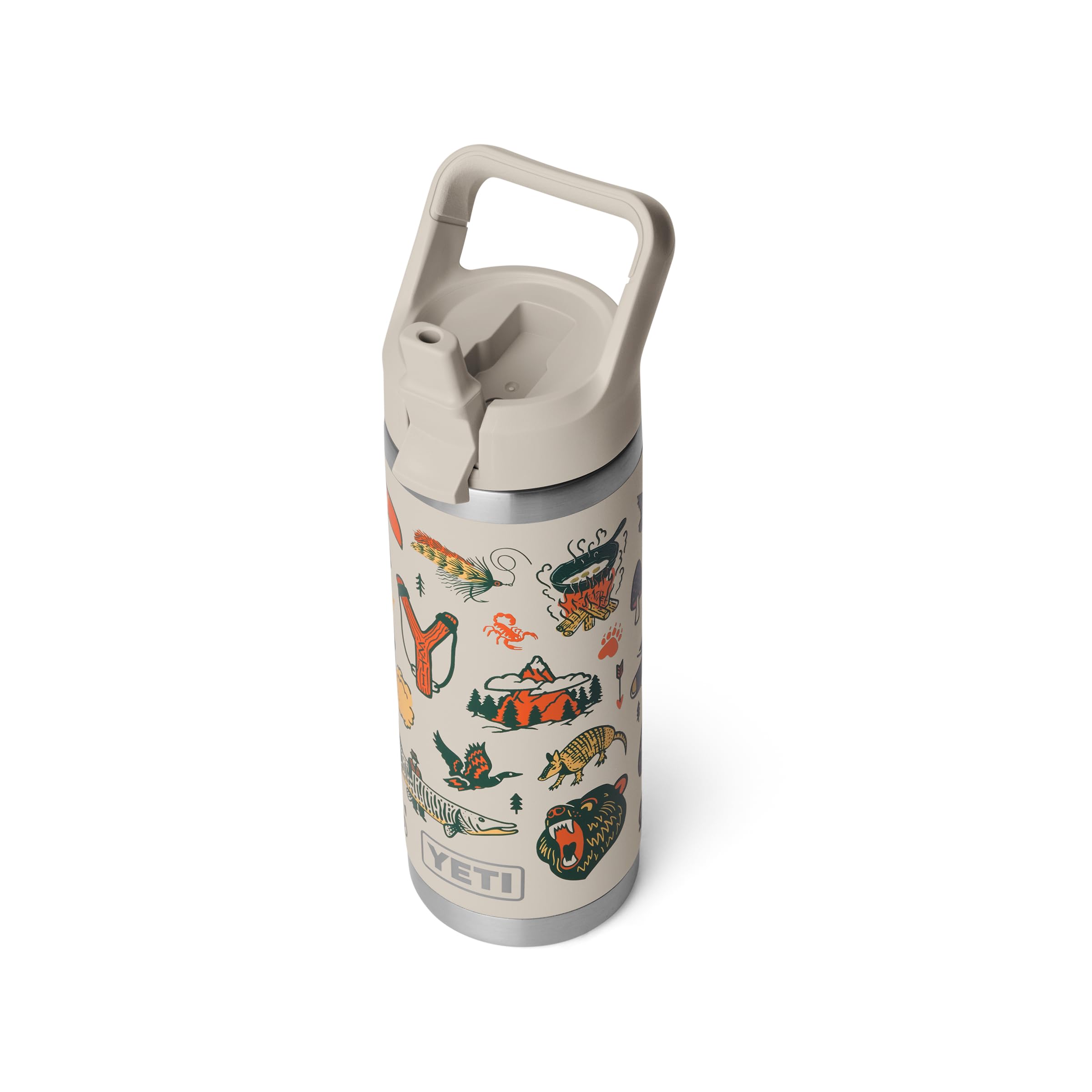 YETI Rambler 18 oz Isolierflasche mit Strohhalmdeckel – Vakuumisoliert, Edelstahl, Cape Summer Camp