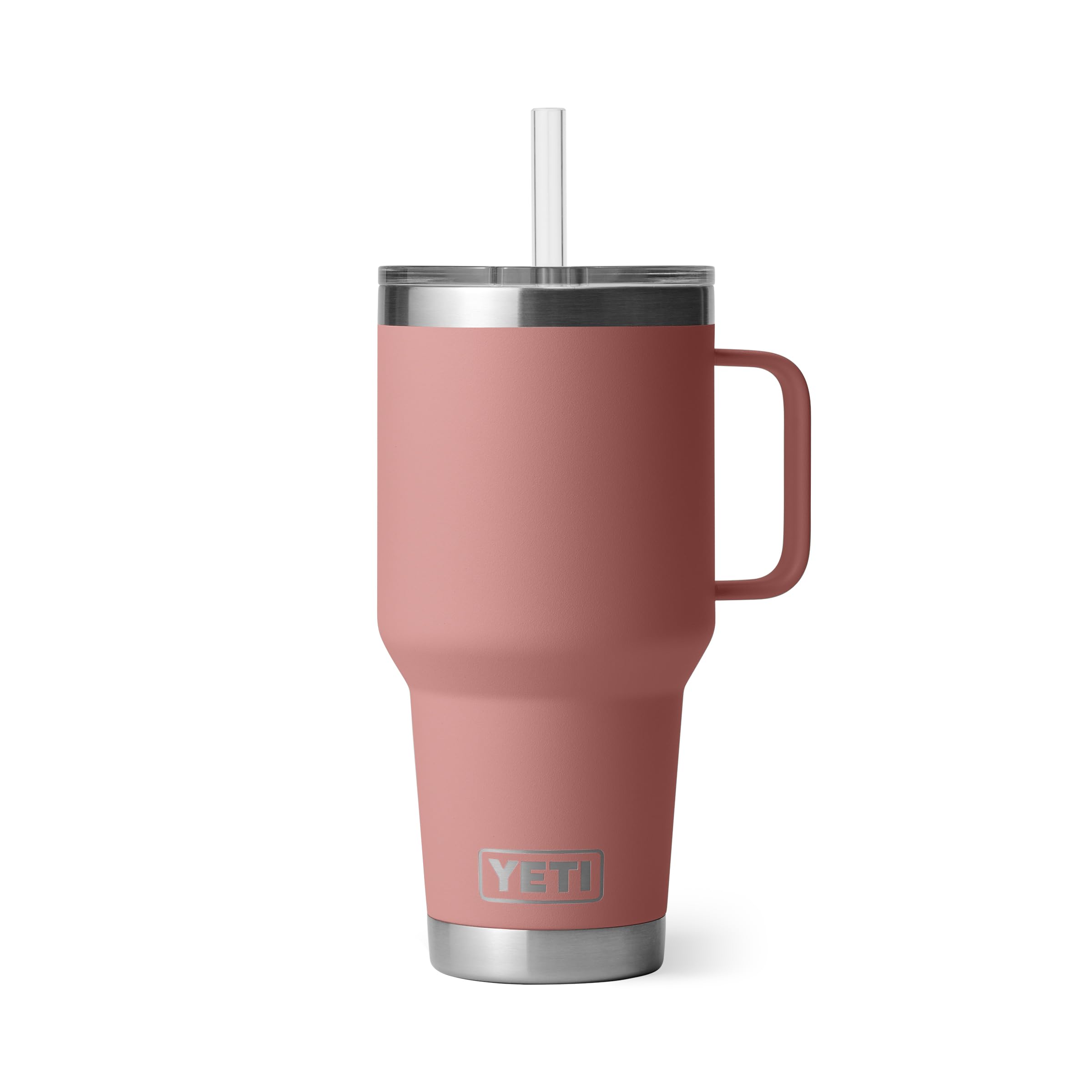 YETI Rambler 1,2l Tumbler mit Griff und Strohhalmdeckel, Vakuumisolierter Reisebecher, Edelstahl, Tropical Pink