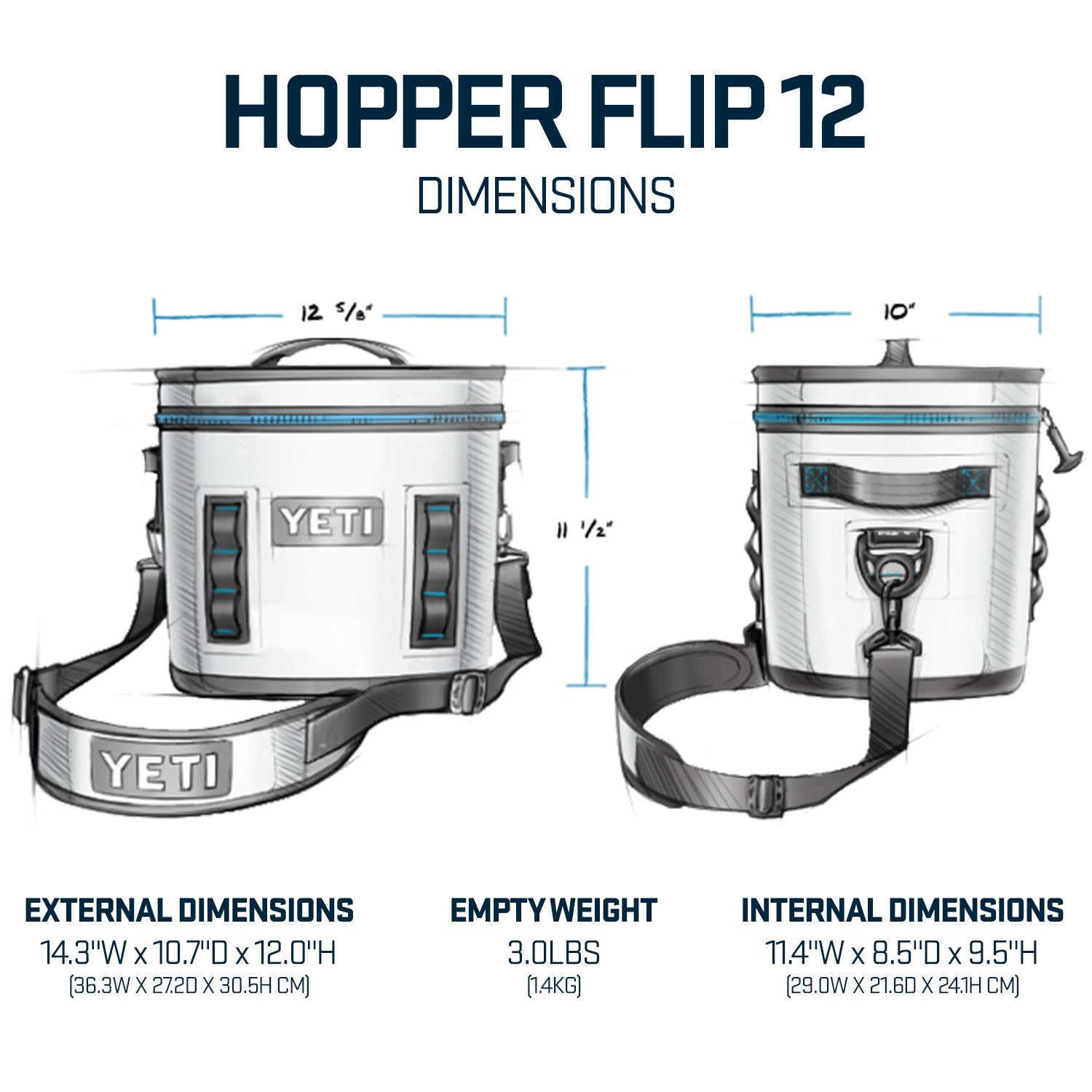 YETI Hopper Flip 12 Tragbarer Kühler, Olive mit ICE Block wiederverwendbarer Kühlakku, 450 g