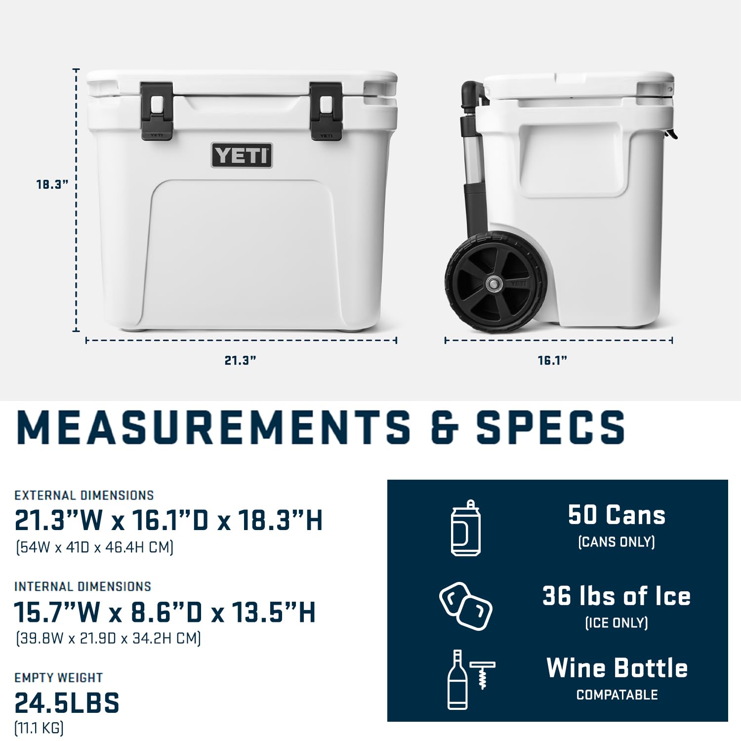 YETI Roadie 32 Rollkühler mit ausziehbarem Periskopgriff