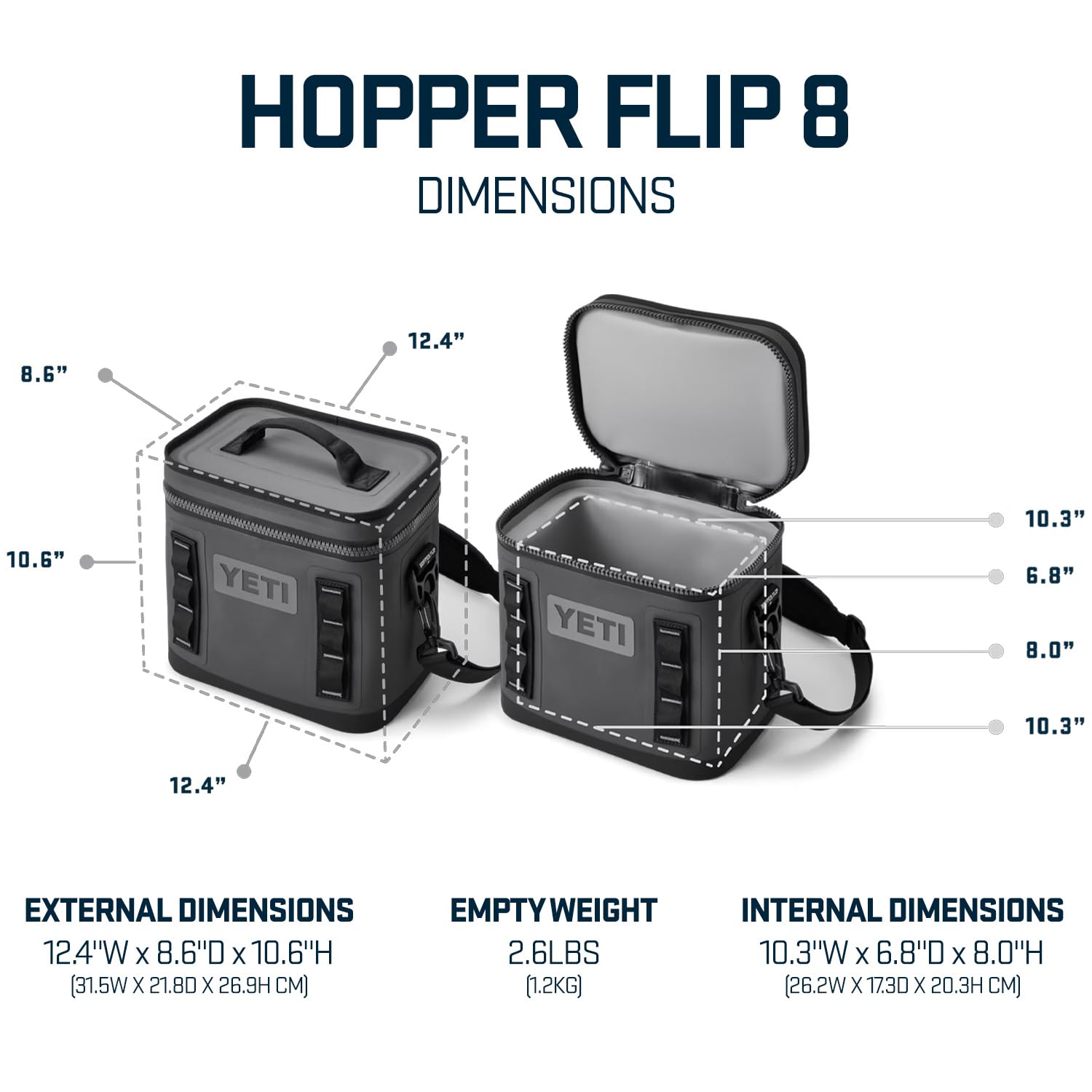 YETI Hopper Flip 8 Tragbare Kühlbox — Rescue Red mit ICE Block Kühlelement, 1 kg