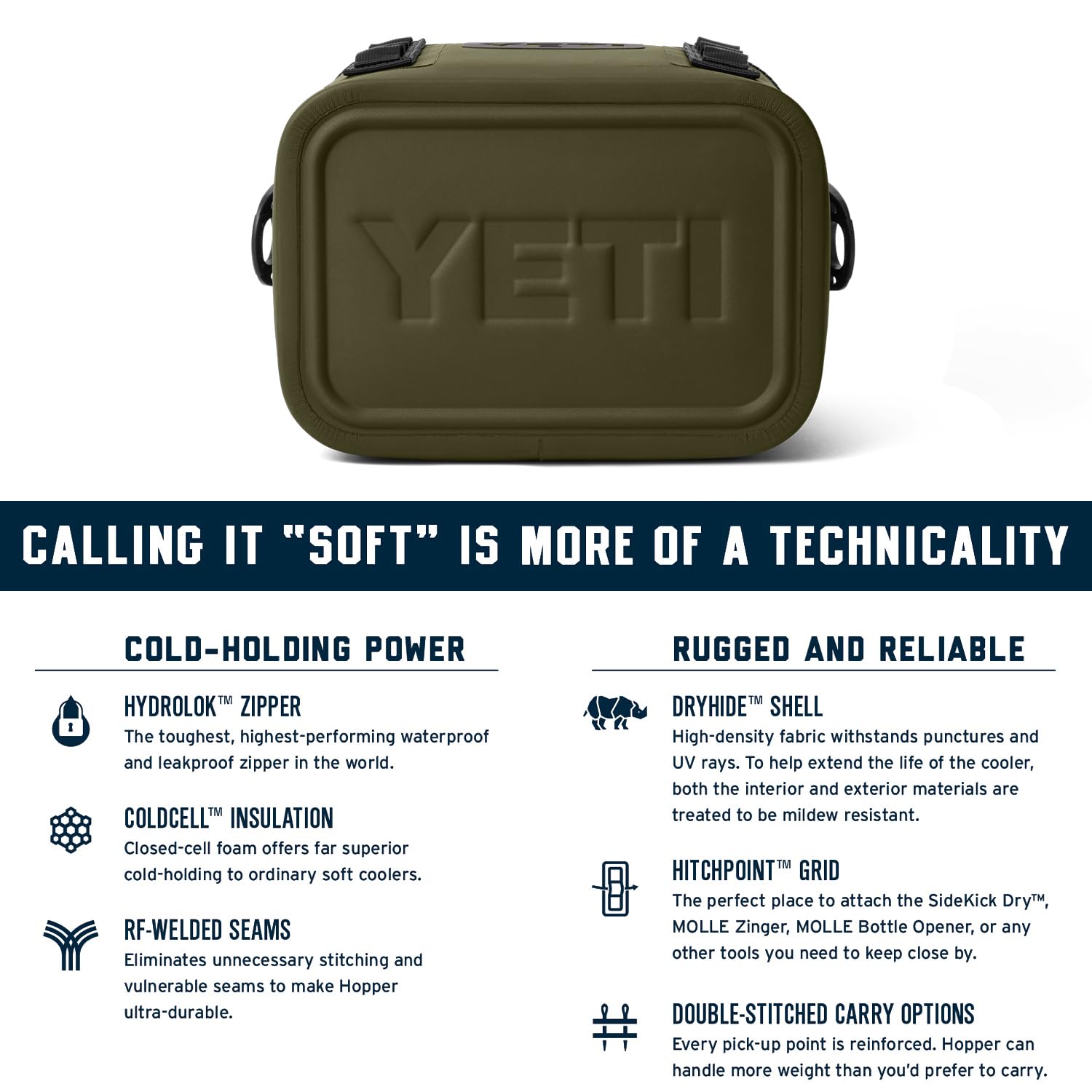YETI Hopper Flip 8 Tragbare Kühlbox, Olive