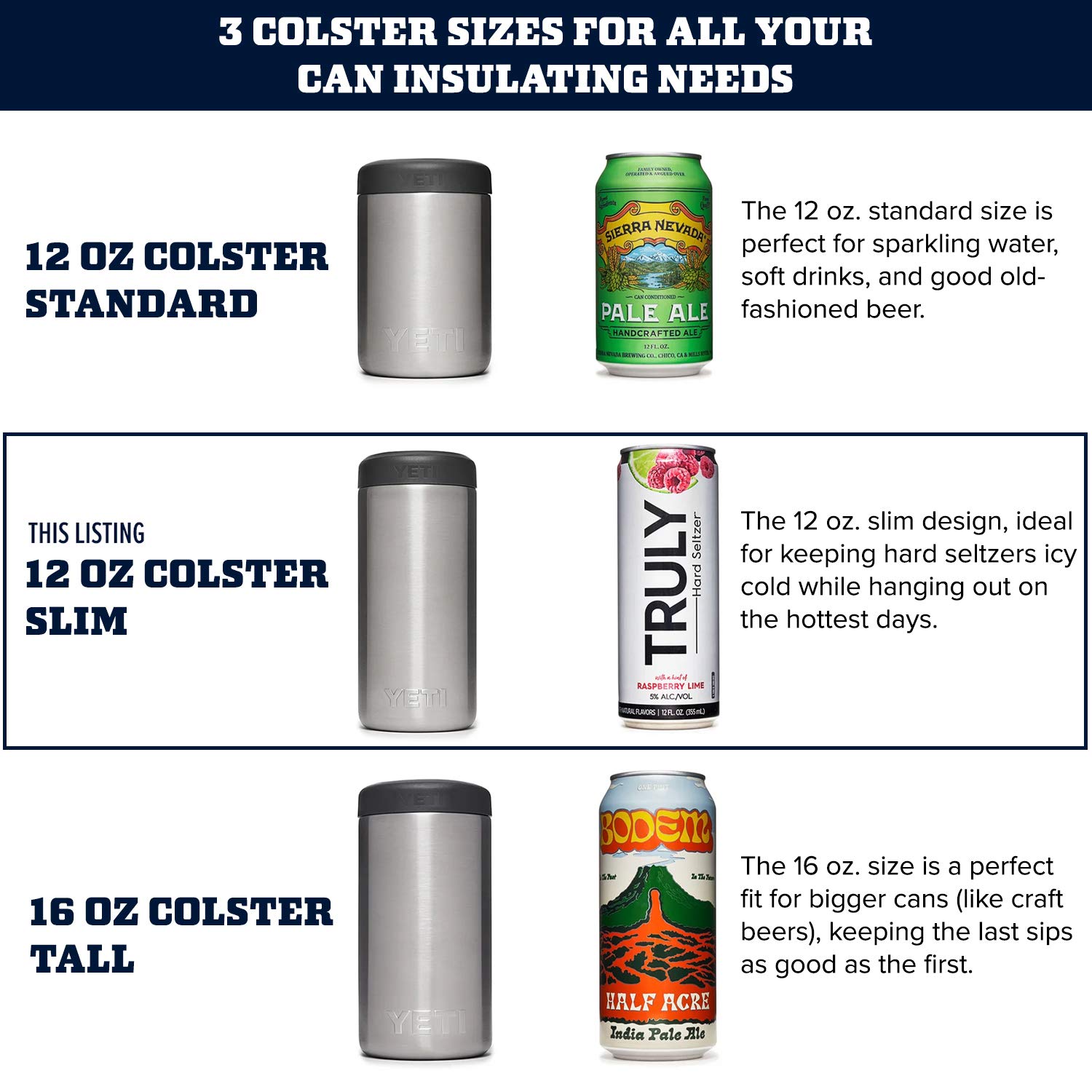 YETI Rambler 12 oz. Colster Slim – Dosenkühler für schlanke 355-ml-Dosen