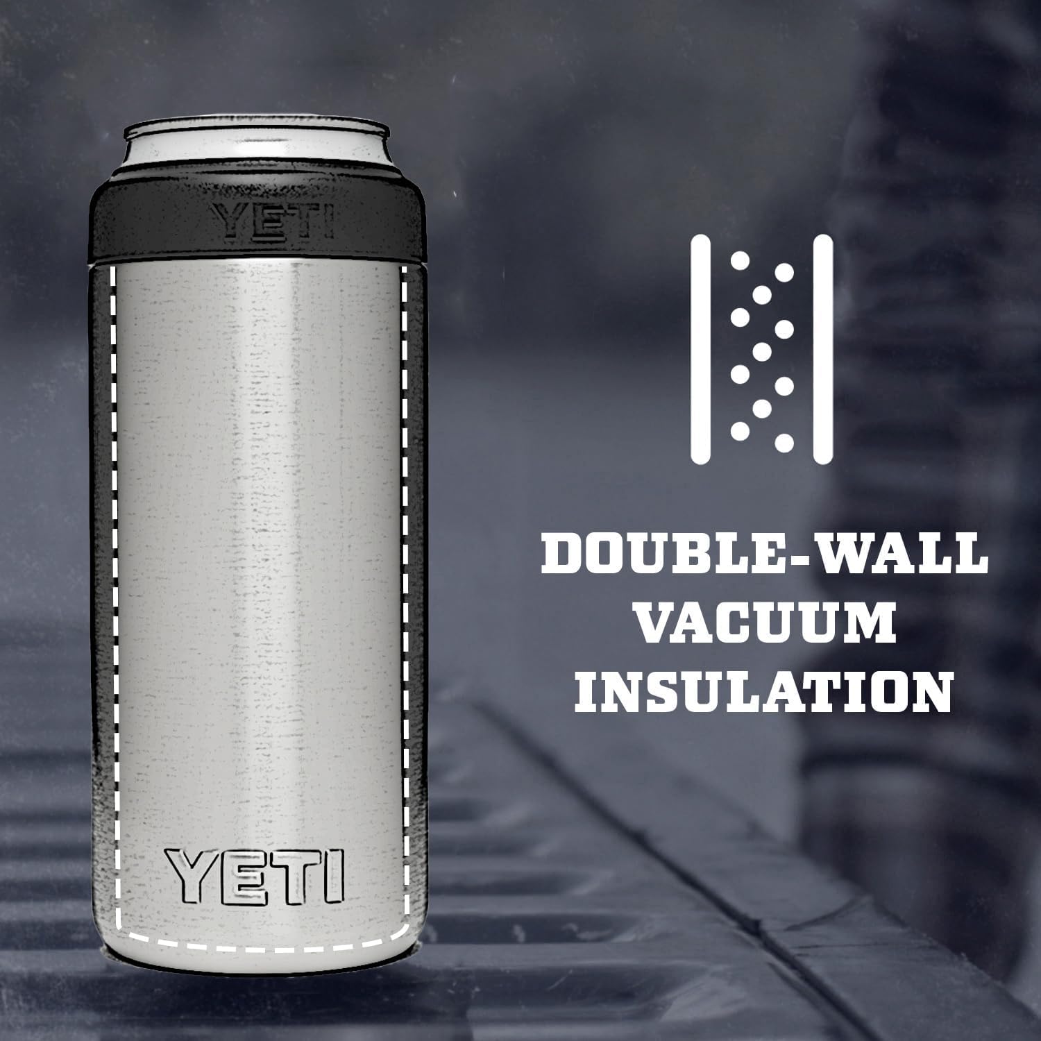 YETI Rambler Colster Slim – Isolierender Getränkehalter für schlanke 0,35 l Dosen, Royal Blue