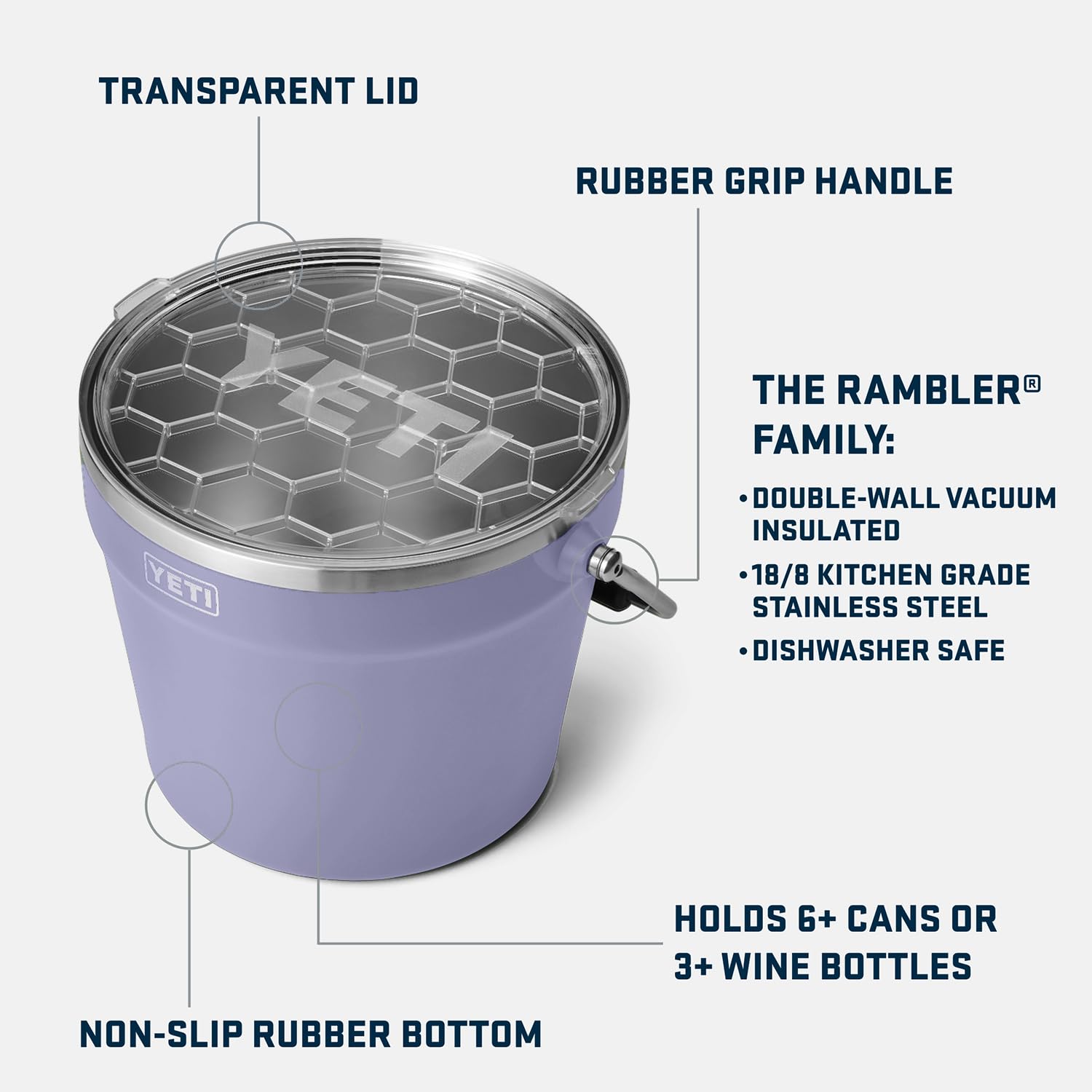 YETI Rambler Cosmic Lilac Getränke-Set – Weinkühler & Getränkeeimer