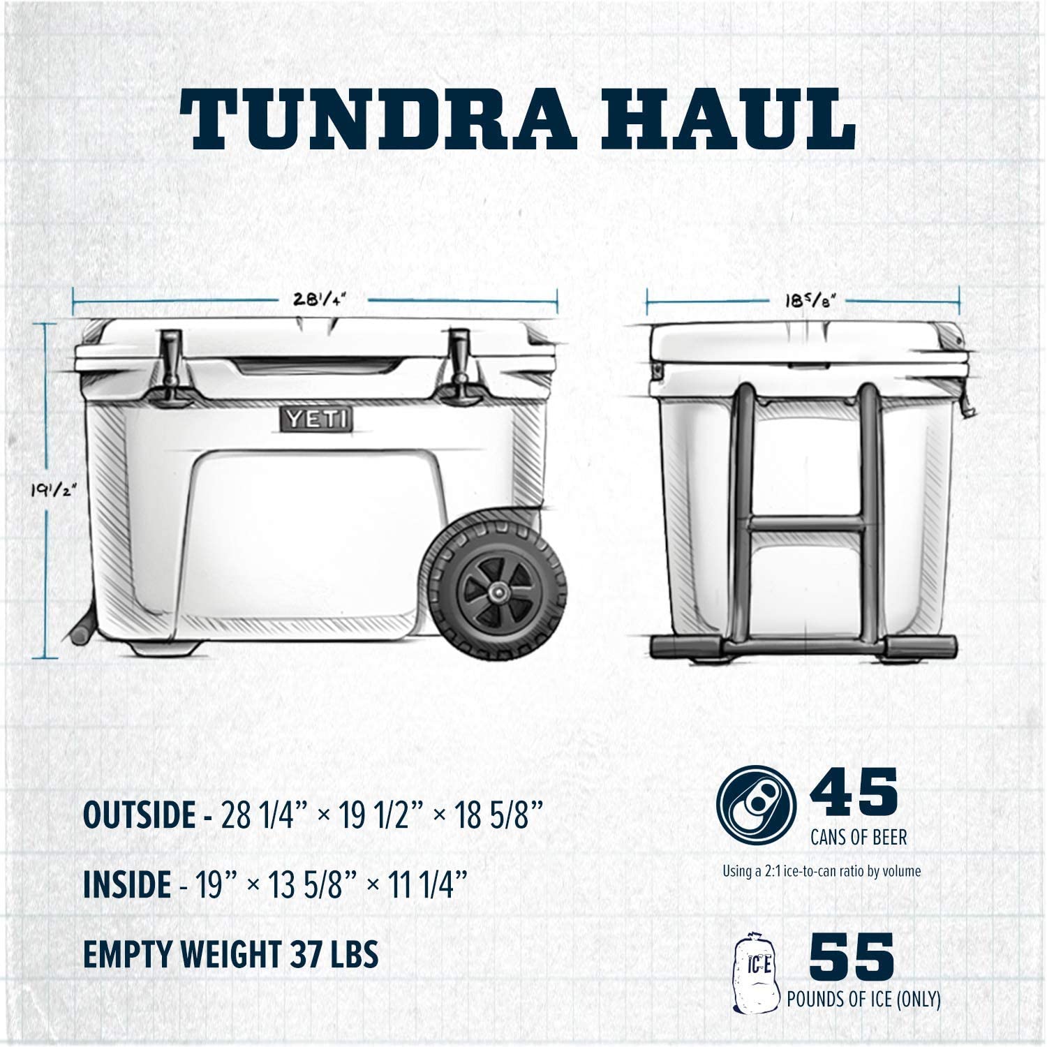 YETI Tundra Haul Fahrbare Kühlbox mit Rädern – 82 Liter, Permafrost-Isolierung