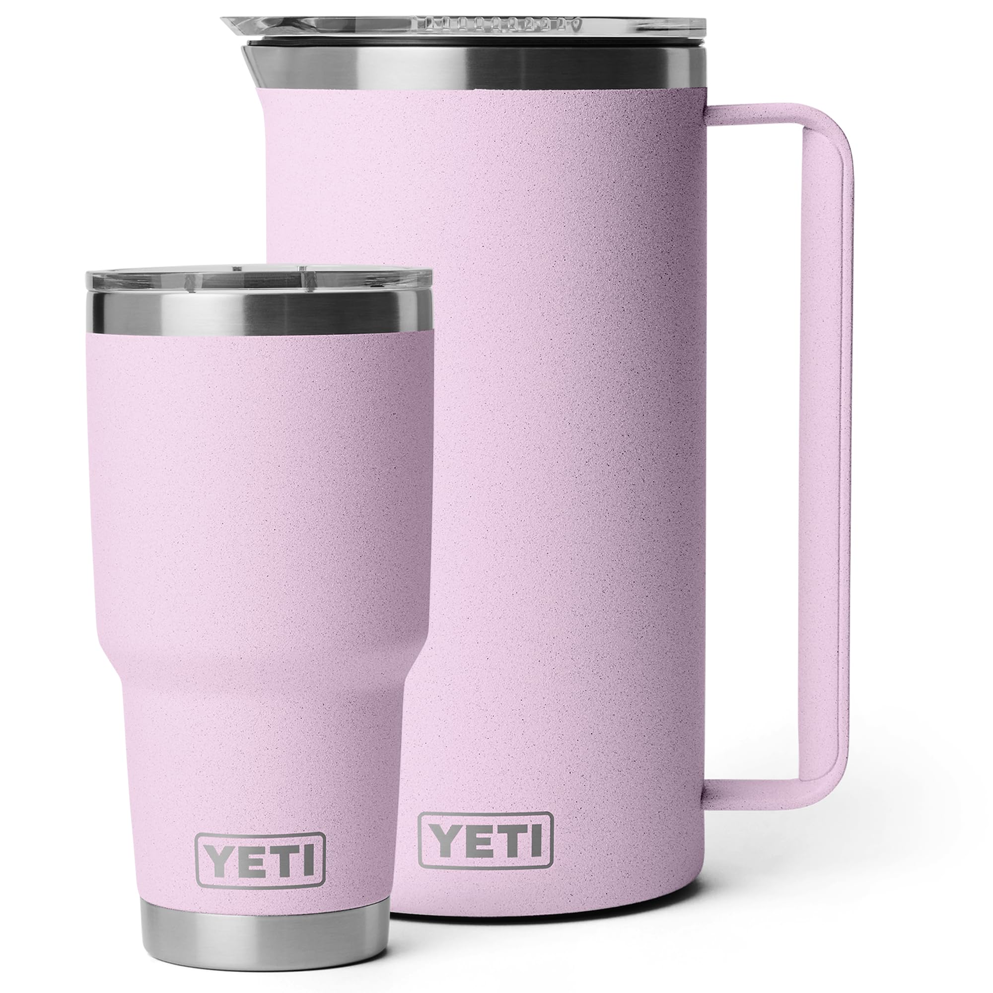 YETI Rambler 1,9 l Kanne und Rambler 0,9 l Becher, Edelstahl, vakuumisoliert mit MagSlider Deckel, Kirschblüte